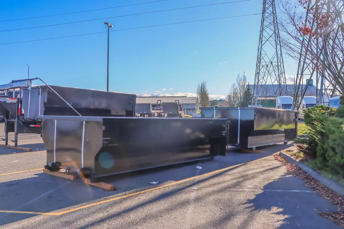 Roll-off dumpster ready for waste disposal at job site for Residential Dumpster Rental in Independence